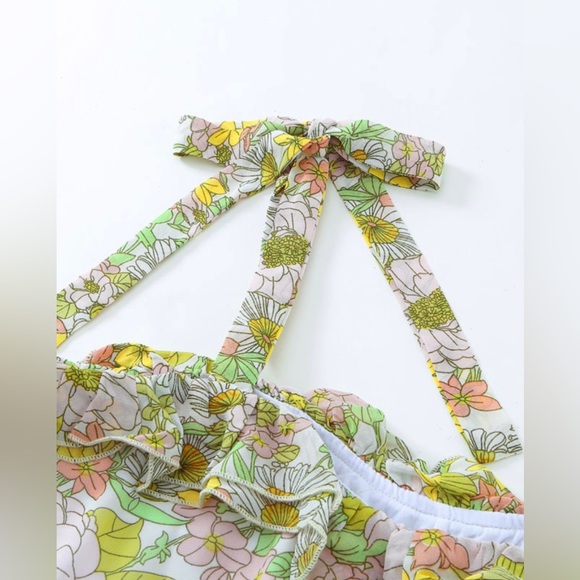 #23 Boho Floral Chiffon Tie Dress - Picture 5 of 7